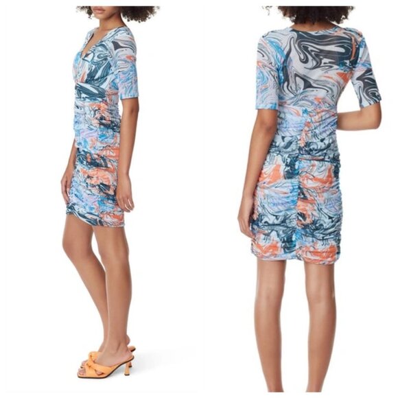 NWT Circus NY Blue & Purple Swirl Lucia V-Neck Bodycon Dress, Medium - Picture 7 of 7